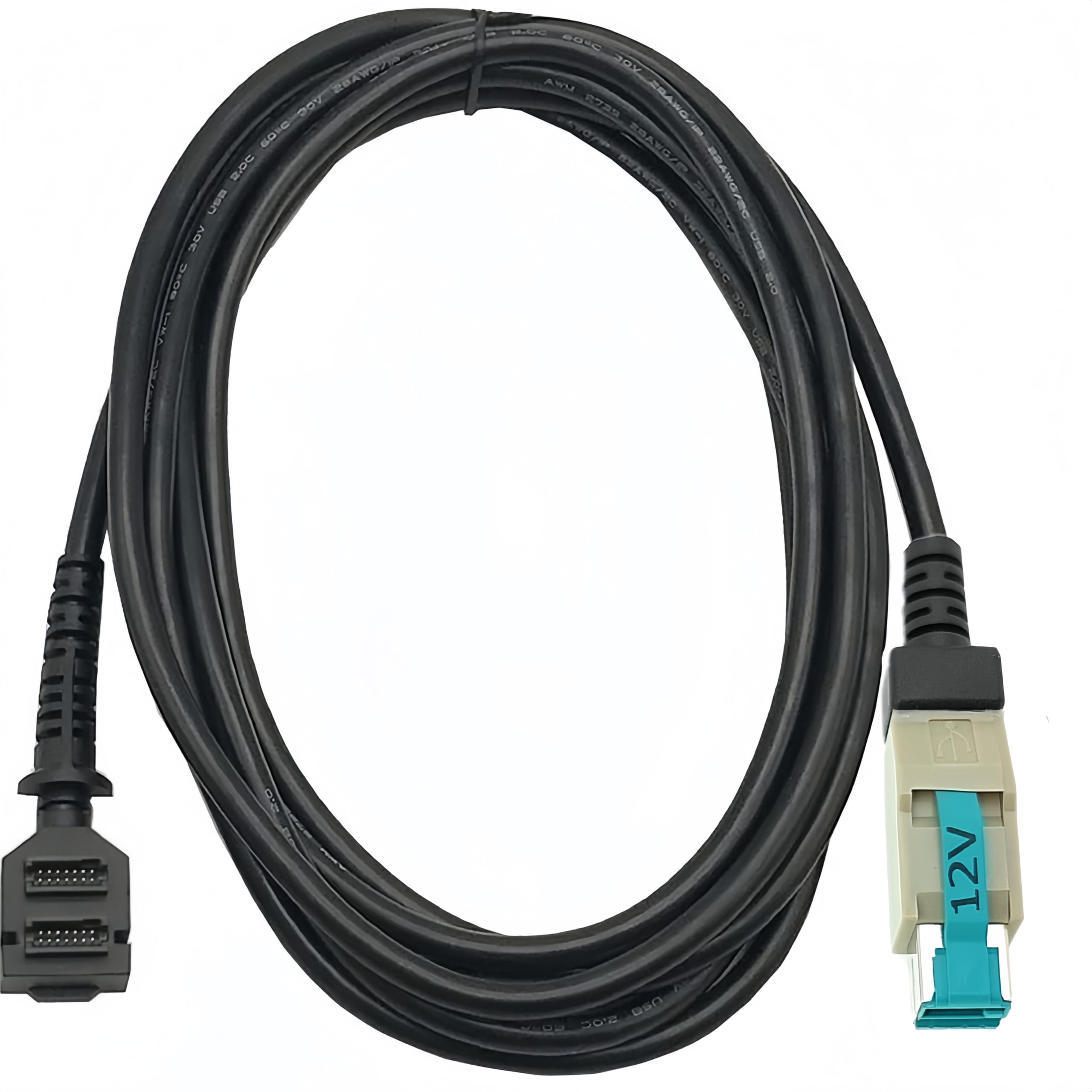 Cavo USB alimentato da 12 V a doppio IDC a 14 pin per Verifone VX810 VX820 VX805P, CBL-282-033-02-A, 2 m (6 piedi).
