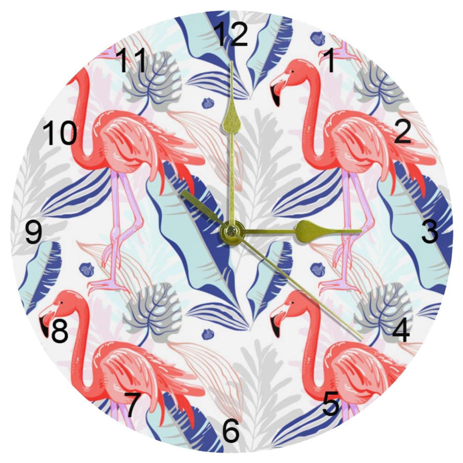 Horloge murale à quartz tropicale avec grand affichage pour salon et salle à manger