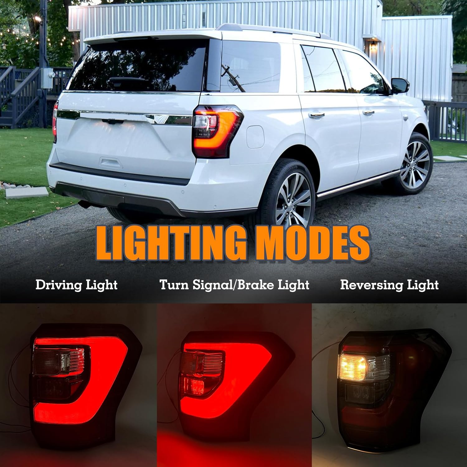 RH LED Tail Light Assembly Compatible With 2018-2021 Ford Expedition Limited/Platinum Right Passenger Side Rear Tail Light Rear Lamp Replacement For JL1Z-13404-H