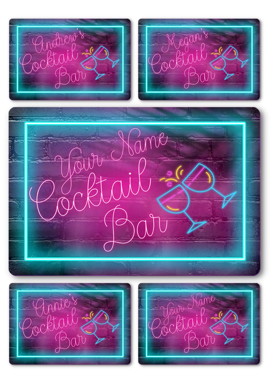 Custom Bar Sign - Personalised Metal Plaque for Home Bar, Pub Wall Art Man Cave Decor, Cocktail Bar, Drinks Parties (Cocktail Bar)