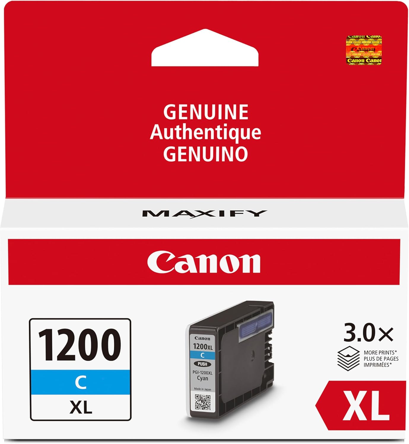 Canon PGI-1200XL Genuine Cyan Ink Tank, Compatible with MB2120, MB2720, B2020, and MB2320 (Optional) Printers