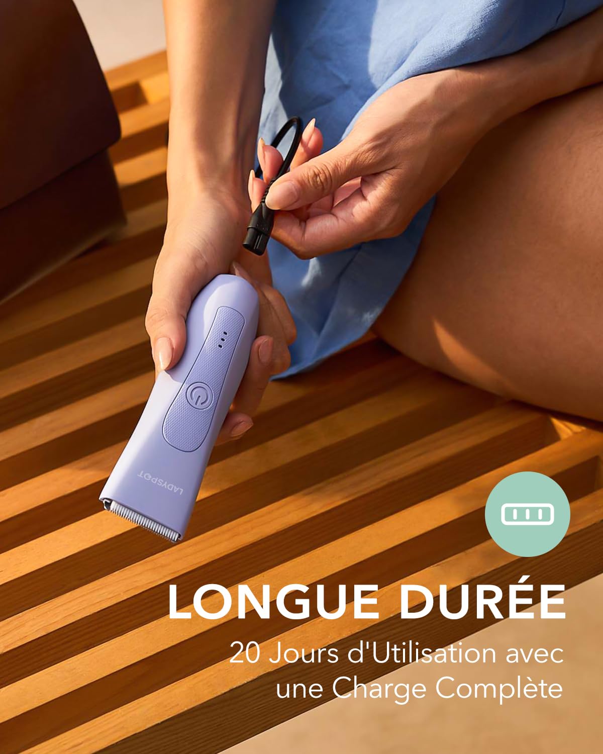MANSPOT Rasoir Electrique Femme, Tondeuse Femme Intime avec 3 Têtes de Protection et de Lame en Céramique Remplaçables, Tondeuse Bikini pour Bras, Jambes, Aisselles
