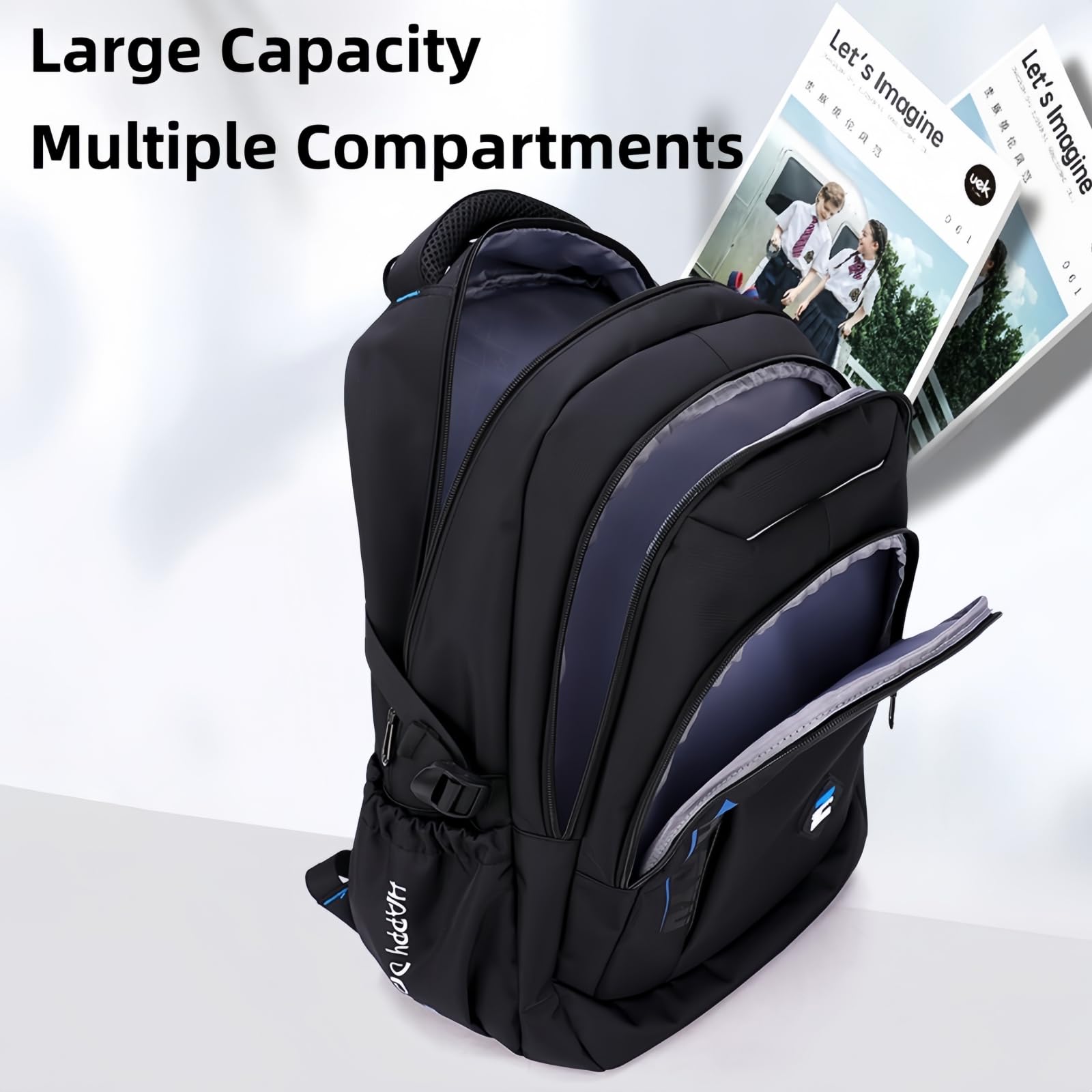 Cartable a Roulette Garçon, Légers Détachable Sac a Dos à Roulette Garçon Primaire College