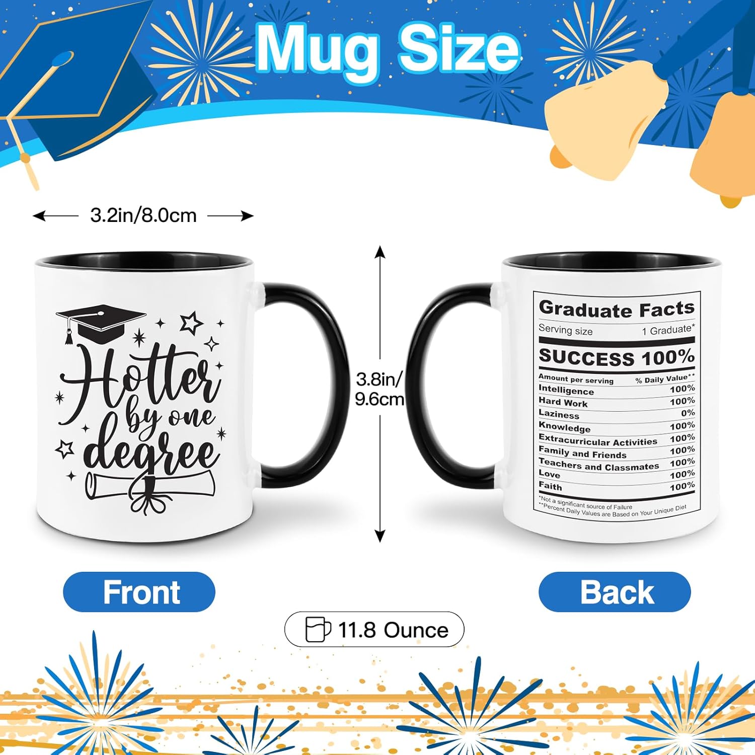 2025 Graduation Gifts for Her or Him, 11Oz Mug with Class of 2025 Coaster, Funny College Maters Degree PhD Graduation Gifts or Decorations for Women Men Daughter Nurse Boyfriend Girlfriend - Image 2