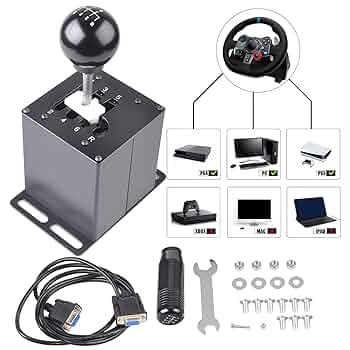 CNRAQR PS4/PS5/PC Racing Game Simulator Shifter 6+R H Gear
