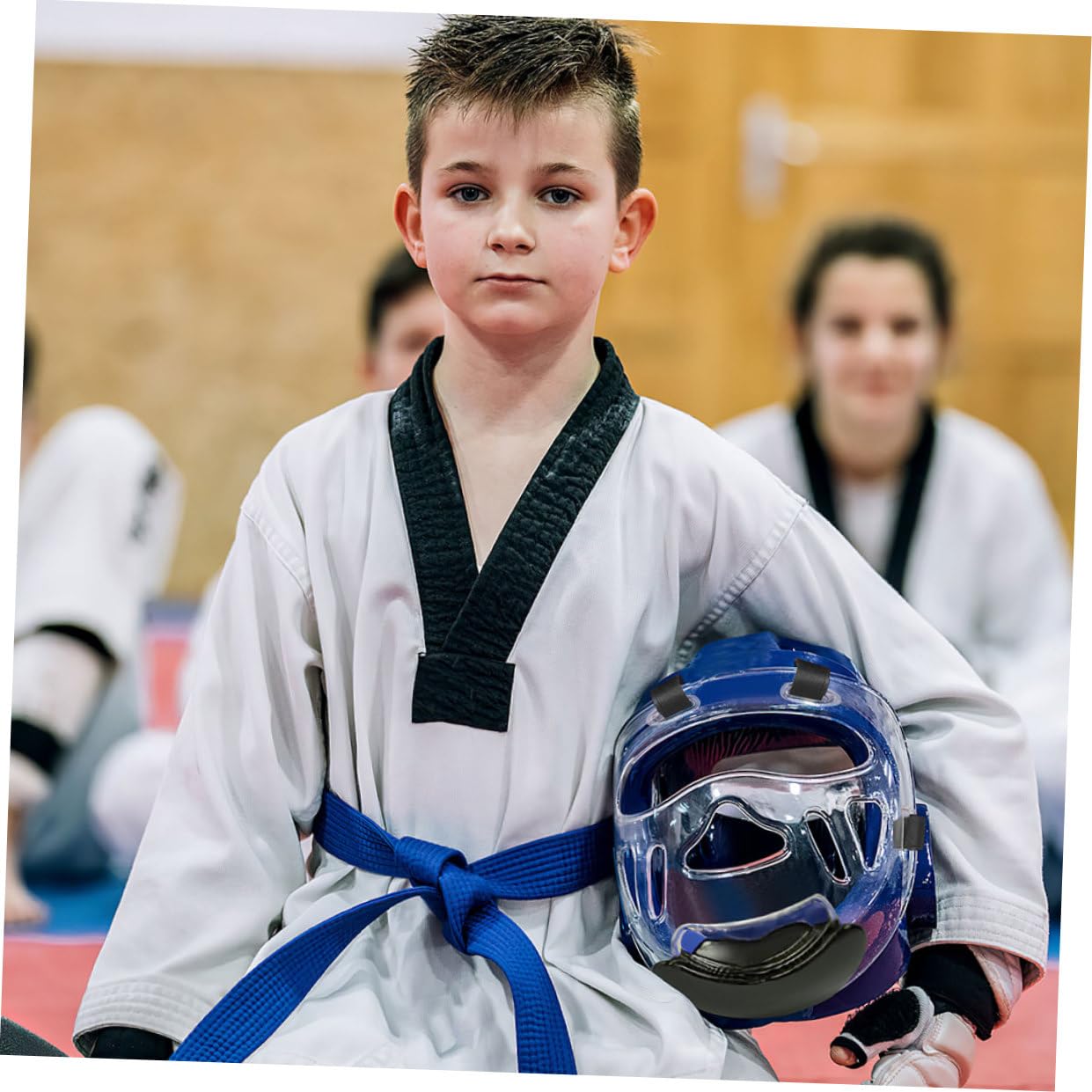 Ciieeo Protezione la Testa del Taekwondo 2 Pezzi Maschera Rimovibile in Plastica Temperata, Affidabile e Portatile per Allenamento e Karate