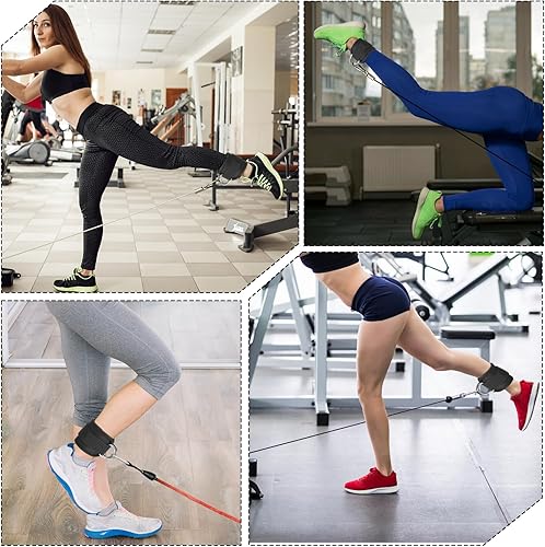 Miniatura 5 de 2 correas de levantamiento de tobillos acolchadas para máquinas de cable para mujeres, muñequeras resistentes al tobillo, bandas cómodas y