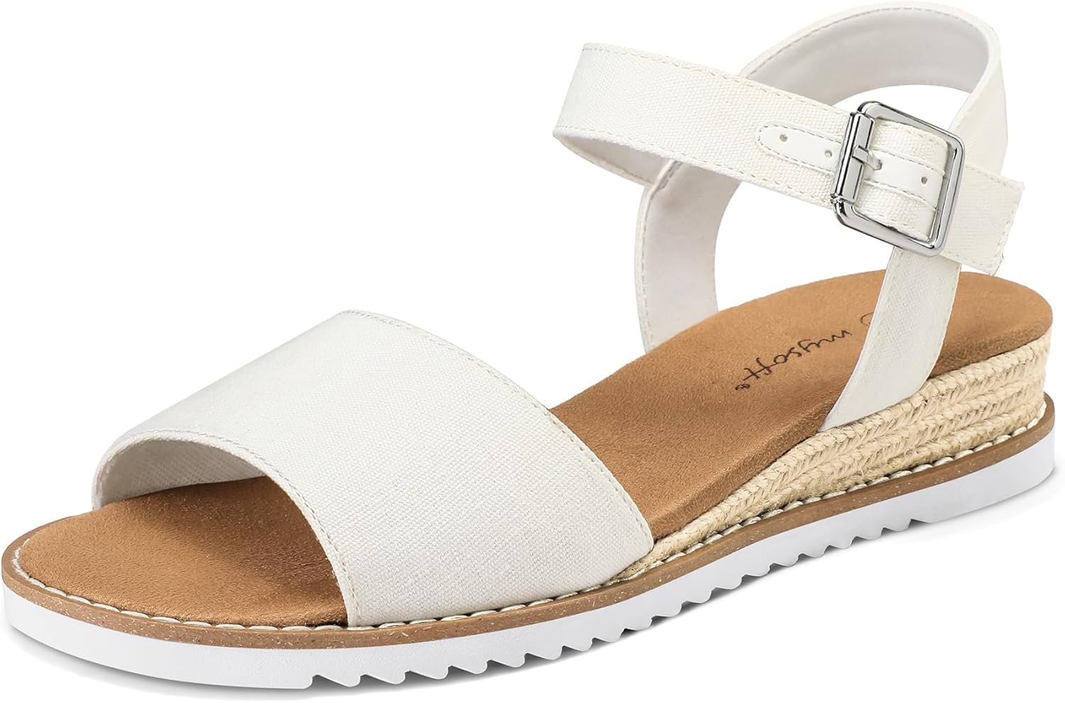 mysoft Women's Comfortable Wedge Sandals Casual Espadrilles Ankle Strap Open Toe Walking Summer Shoes