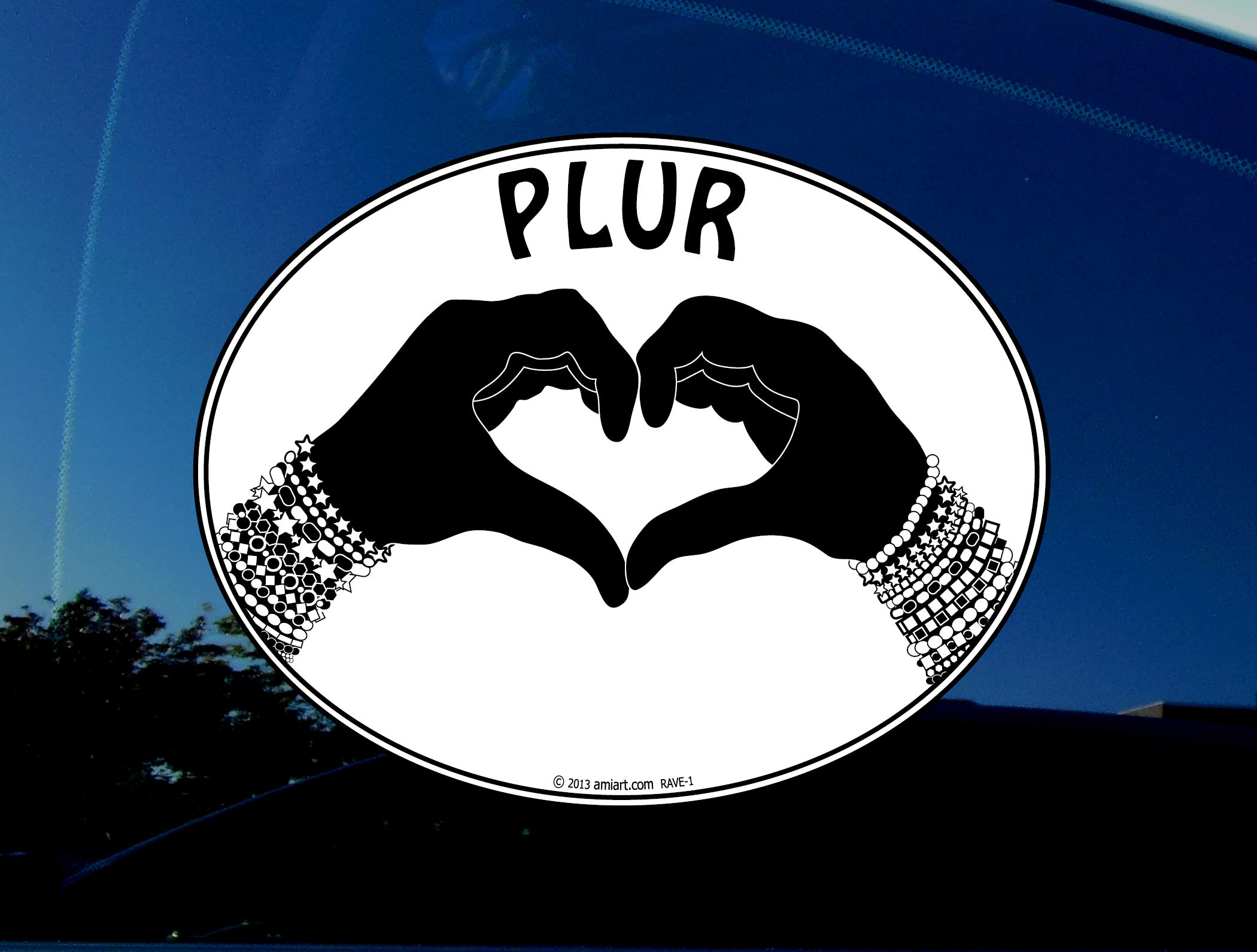 Plur Rave Decal Sticker - Peace Love Unity Respect - I Love Raves EDM EDC- Techno Vinyl Bumper Sticker Decal