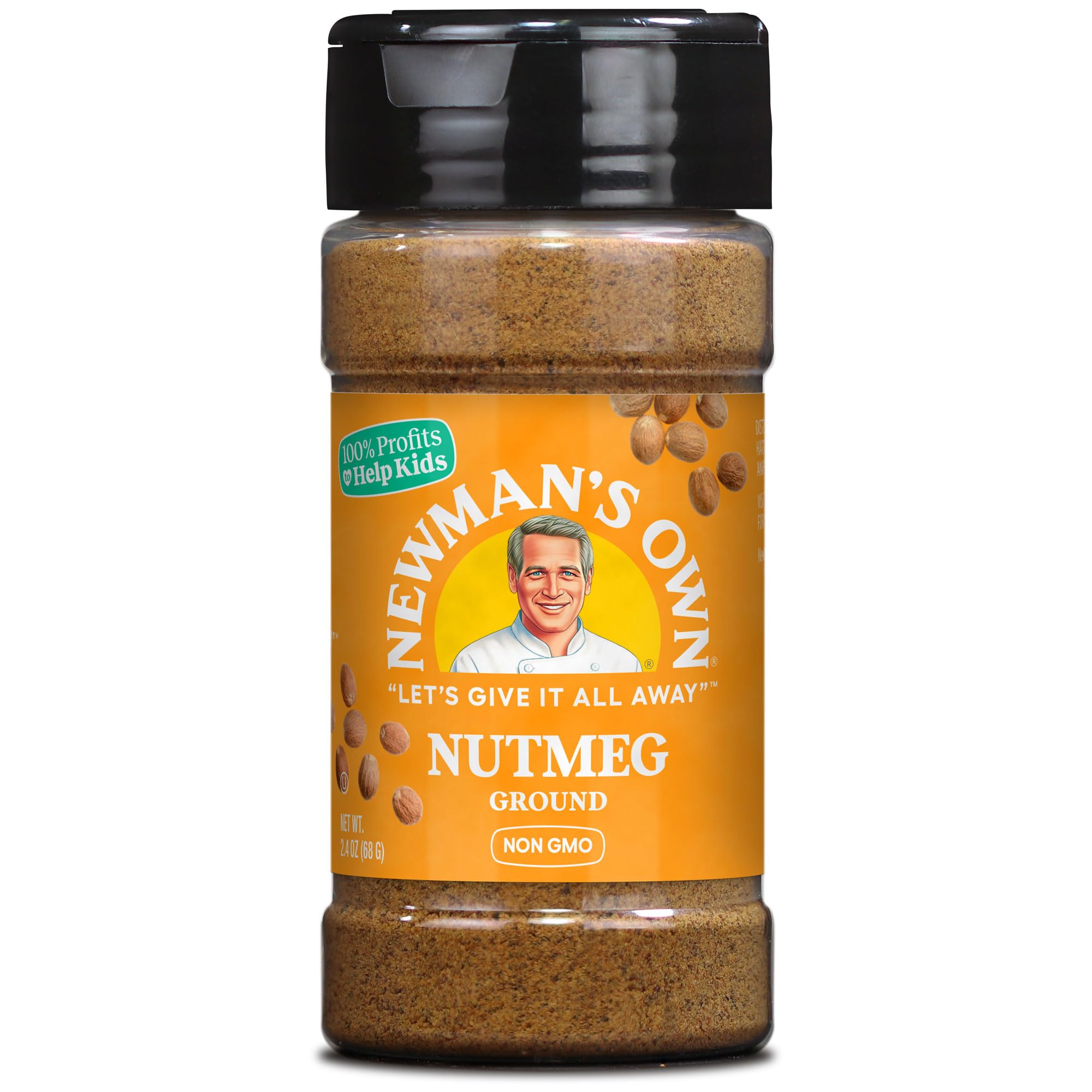 Newman's Own Ground Nutmeg; Great for baking cakes, pies, and cookies, Non-GMO, Kosher, 2.4 Oz. Bottle