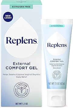 Replens External Comfort Gel for Vaginal Dryness, Fragrance Free Daily Comfort Gel, Hormone-Free, 1.5 oz