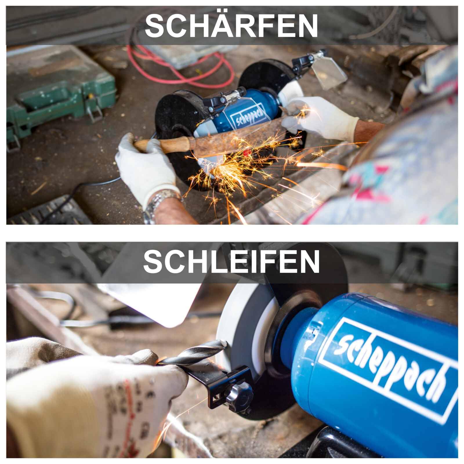Scheppach Touret A Meuler Sm200al ø200 Mm Avec Meule De Grain Et Meule De Polissage 500 W Scheppach  Ma 52ca147sche D1xxb  40676359