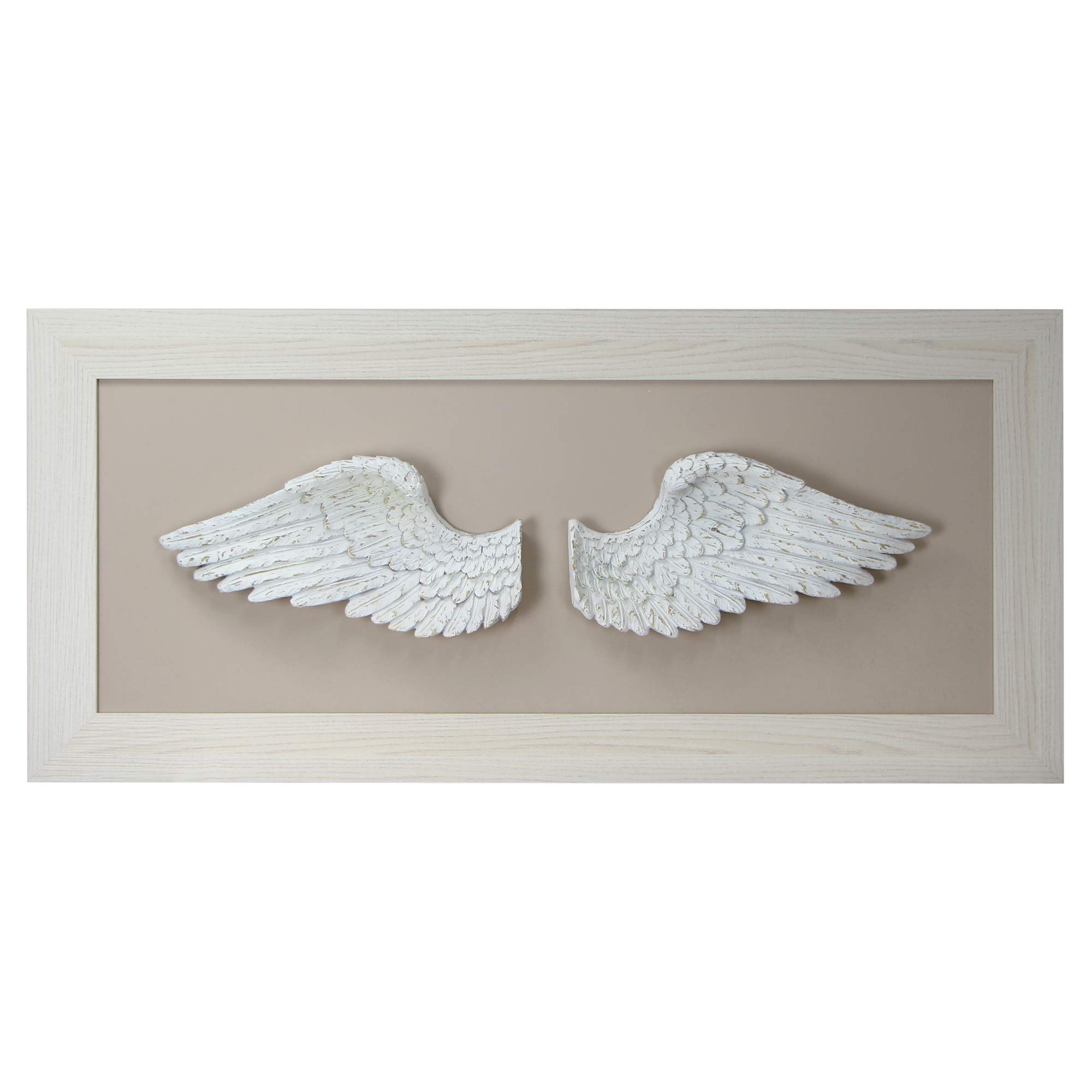Cuadro alas de Angel - 120x55x8 - Fabricado en España -Decorado artesanalmente - Bajorelieve - Tridimensional 3D - Escultura de Pared - Ideal para Salón - Dormitorio -
