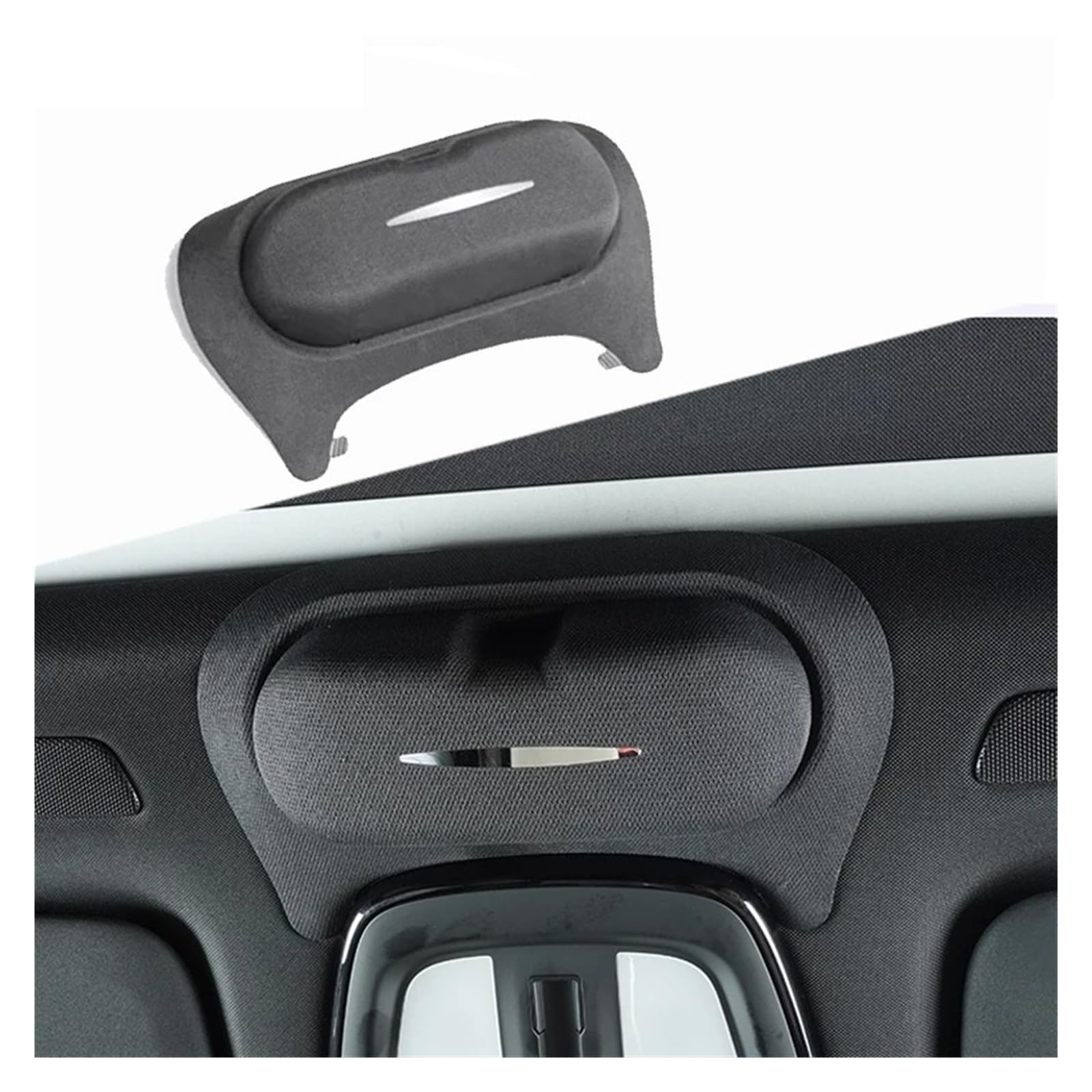 Soporte Gafas Antirayones para S60 2020-2026 1 Uds Estuche Gafas Coche Techo Antiarañazos Clip Portátil Gafas Sol Almacenamiento Interior Negro O Beige Porta Gafas Coche(Black)