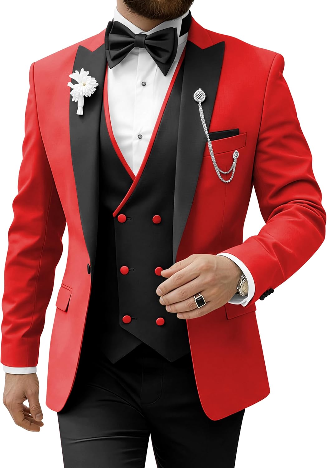 Mens Suits Slim Fit Suits for Men 3 Piece Tuxedo Wedding Prom Suit Formal Business Fashion