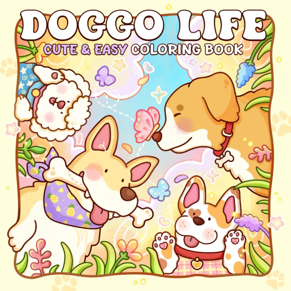 Doggo Life: A Dog-themed Coloring Book for Adults and Teens Featuring Furry Companions in Everyday Life Moments for Relaxation