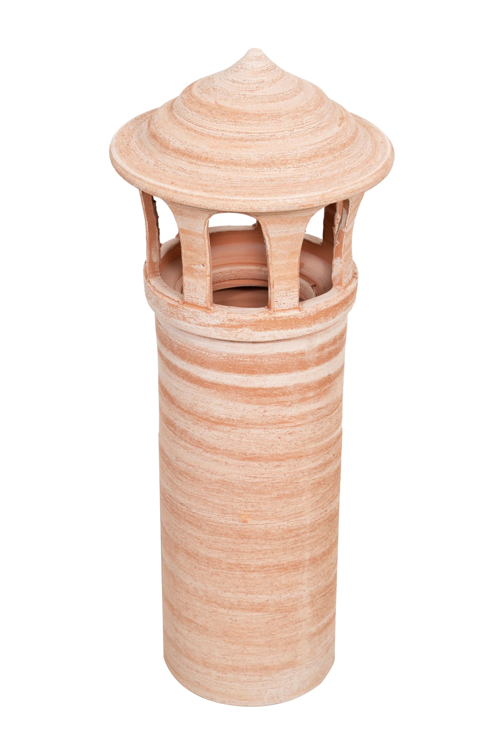 Comignolo in Terracotta 100% Fatto a Mano in Italia, Diametro 29 cm, Altezza 72 cm, Argilla Toscana Antigeliva, Arredamento Country, Shabby
