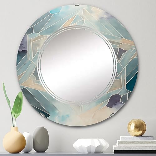 Miniatura 2 de DesignQ Fundamental Patterns Sacred Geometry VII - Espejo de tocador, espejos de baño, espejos de pared para sala de estar, dormitorio, espejo