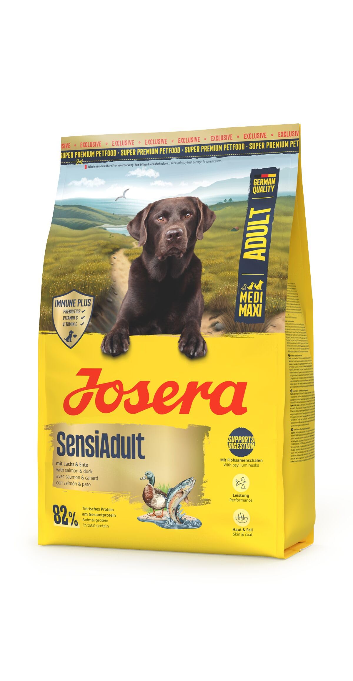 Josera SensiAdult complete dog food | For active dogs | Medium & large breeds | Immune Plus | Digestion support | Joint support | Herbs & fruits | 3kg — image 1