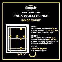 Vista 8 de Eclipse Persianas de madera falsa de 2 pulgadas, 20" de ancho x 48" de largo en blanco - Persianas sin cordón, Certificadas como seguras para niños