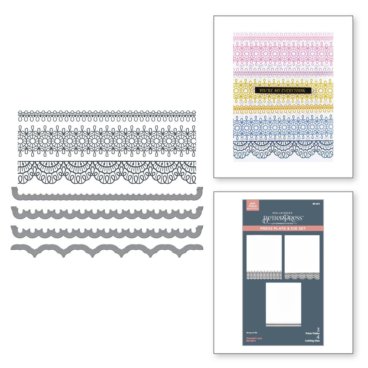 Pressed Lace Borders Press Plate & Die Set from The Vivid Expressions Collection