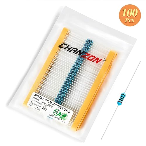 Vista 196 de Chanzon 100pcs 1/4W (0.25W) 33K Ω ohmios Resistencia fija de película metálica 0.01 ±1% Tolerancia 33KR MF Resistencias de orificio pasante