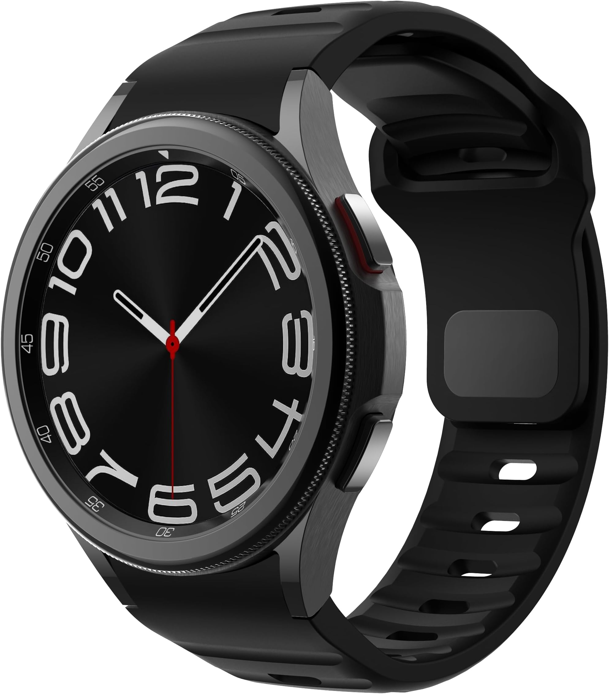 Dado No Gap Silicone Band Compatible with Samsung Galaxy Watch 6/5/4 47/46/45/44/43/42/40mm, Silicone Line Desgin Strap