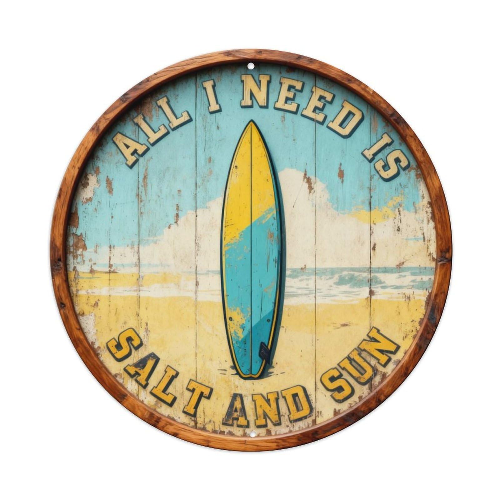 All I Need Is Salt And Sun Metal Tin Sign Plaque