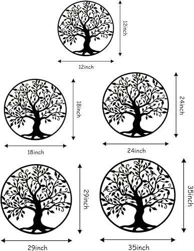 Miniatura 8 de Arte de pared de metal árbol de la vida, arte de pared de árbol genealógico, decoración de pared de metal, adornos de pared, decoración del hogar,