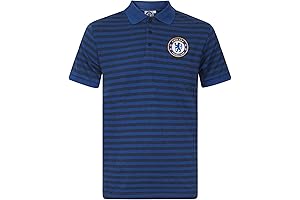 Chelsea FC Shirts Men's Official Soccer Striped Polo