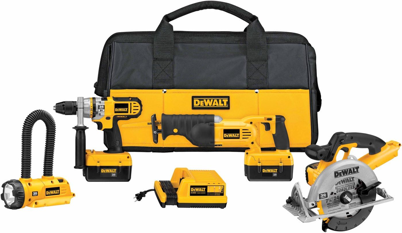 DEWALT DCX6401 36-Volt Lithium-Ion Cordless Hammerdrill/Circ/Recip/Floodlight Combo Kit with NANO Technology