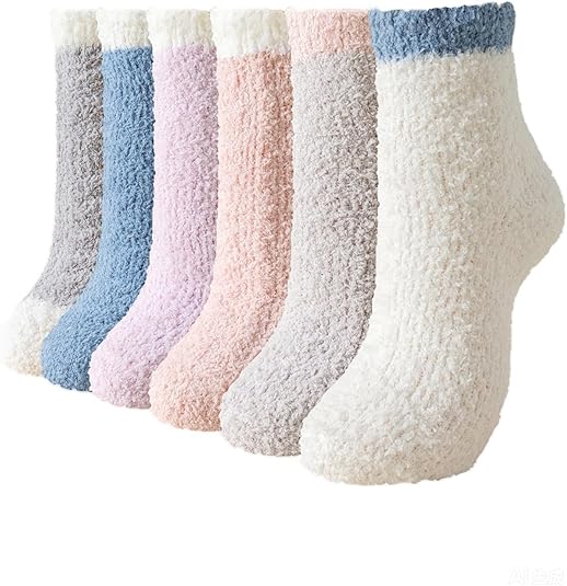 Warm & Cozy Gifts for Women, Fluffy Fuzzy Sock, Plush Sleeping Slipper Socks - Soft Warm Fabric