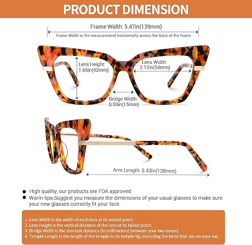 Miniatura 8 de VOOGLAM Gafas elegantes con bloqueo de luz azul de ojo de gato para mujer gafas anti UV para fatiga ocular Mariana