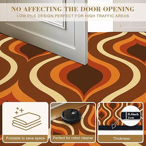 Miniatura 6 de 6x9 Area Rugs Rugs for Bedroom Washable Rug 70s Retro Seamless Material Carpet Carpet for Bedroom Living Room Nursery Rug Aesthetic Room Decor