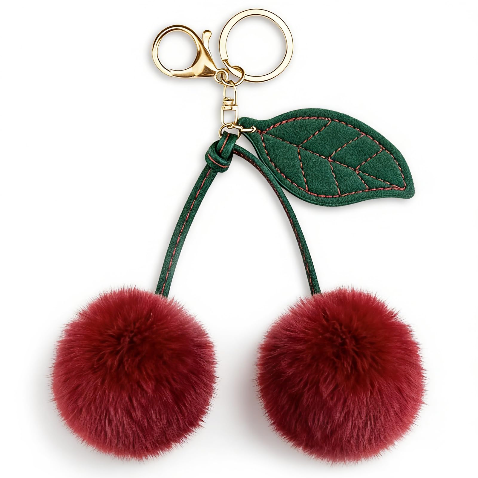 Cherry Keychain Cherry Accessories Bag Charms for Handbags Car Key Chain Christmas Gifts for Women Cherry Bag Charms Plush Keychain Purse Charms Handbags Pendant for Women Girls