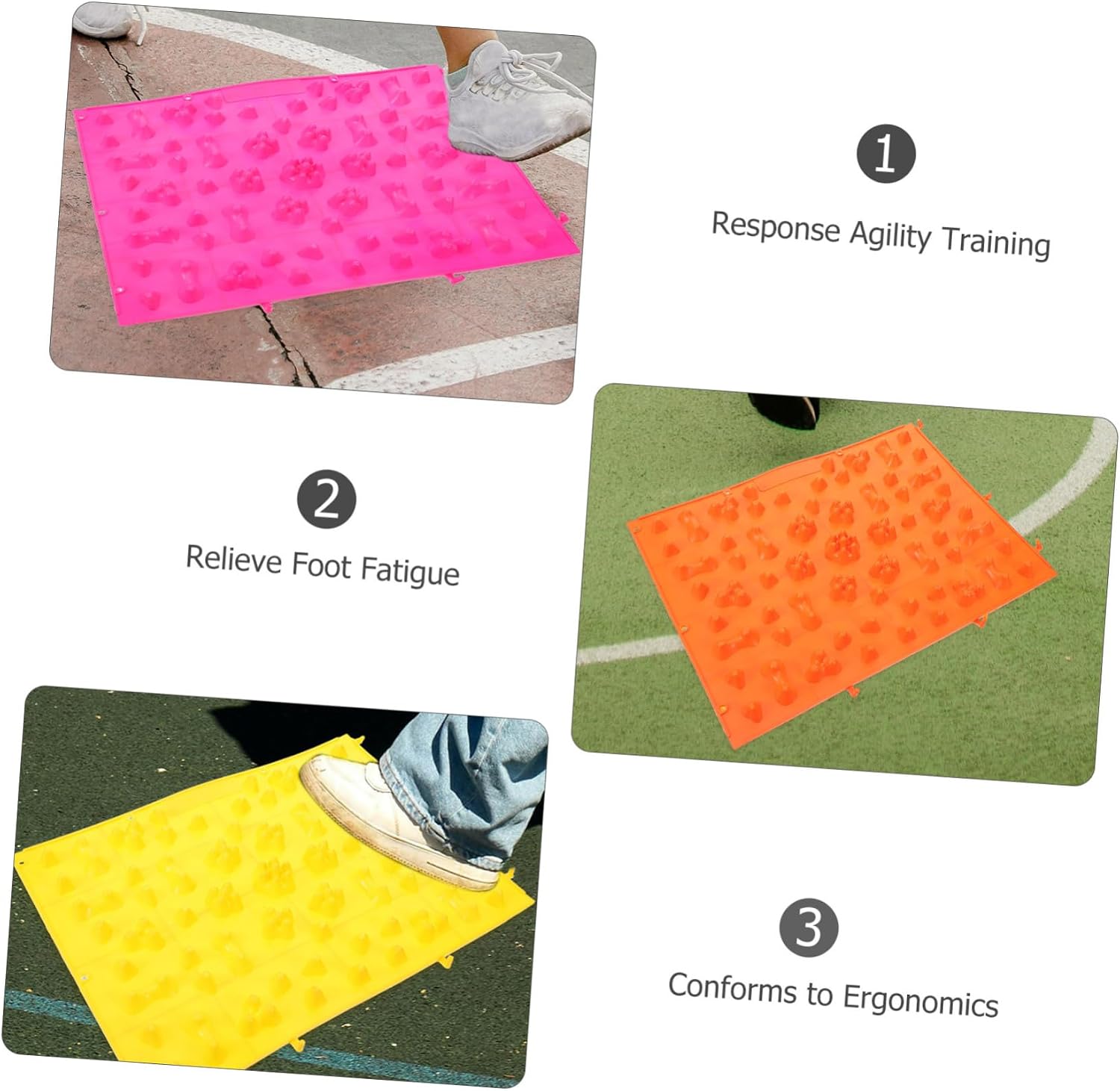 Milisten 5pcs Foot Massager Mat Acupressure Reflexology Pad for Pain Relief Durable Spike Design for Home Use Compact for Relaxation and Wellness