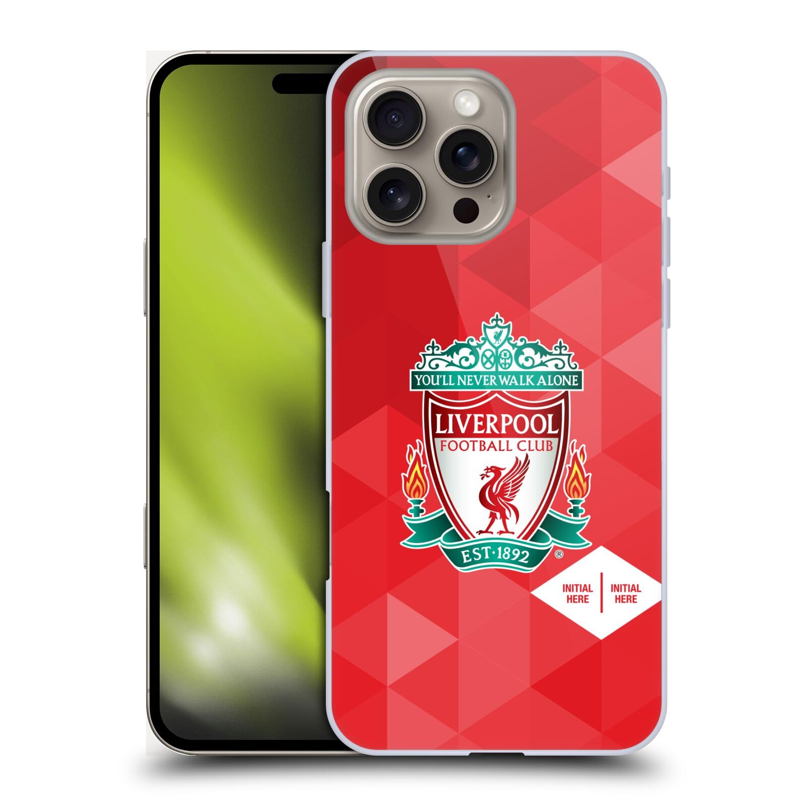 Coque iPhone Liverpool FC rigide contre les rayures motif rouge géométrique