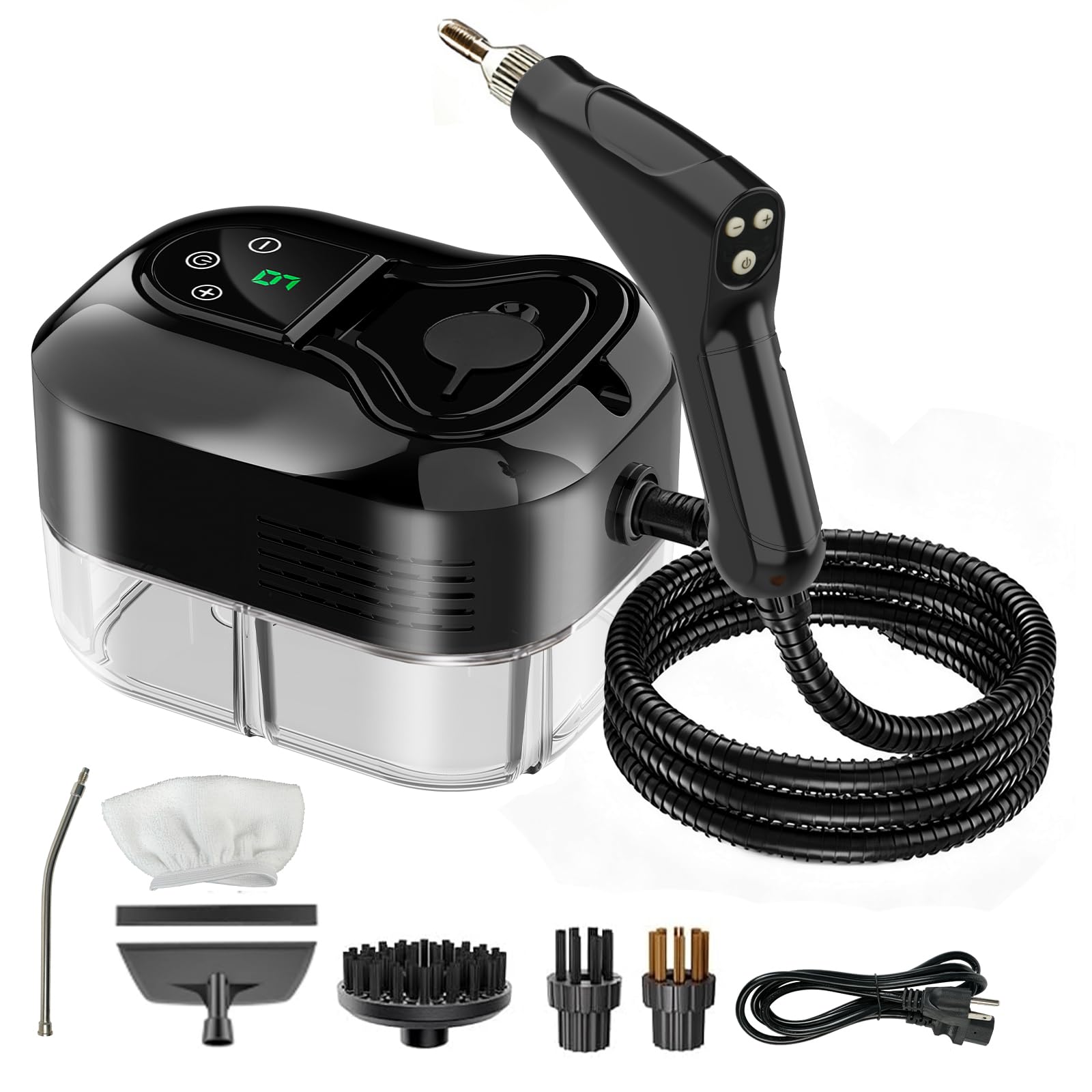 Steam Cleaner for Home & Car - 1200ML Water Tank 15s Heat-Up Portable Steamer for Cleaning, 6 Level Handheld Steam Cleaner for Car Detailing with 6 Accessories for Furniture, Grease, Carpet, Grout