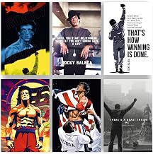SAW Rocky Balboa Aesthetic Posters Wall Art For Home Bedroom Living Room Office Student Wall Decor 8x12 inch (A4 Size) Set of 6