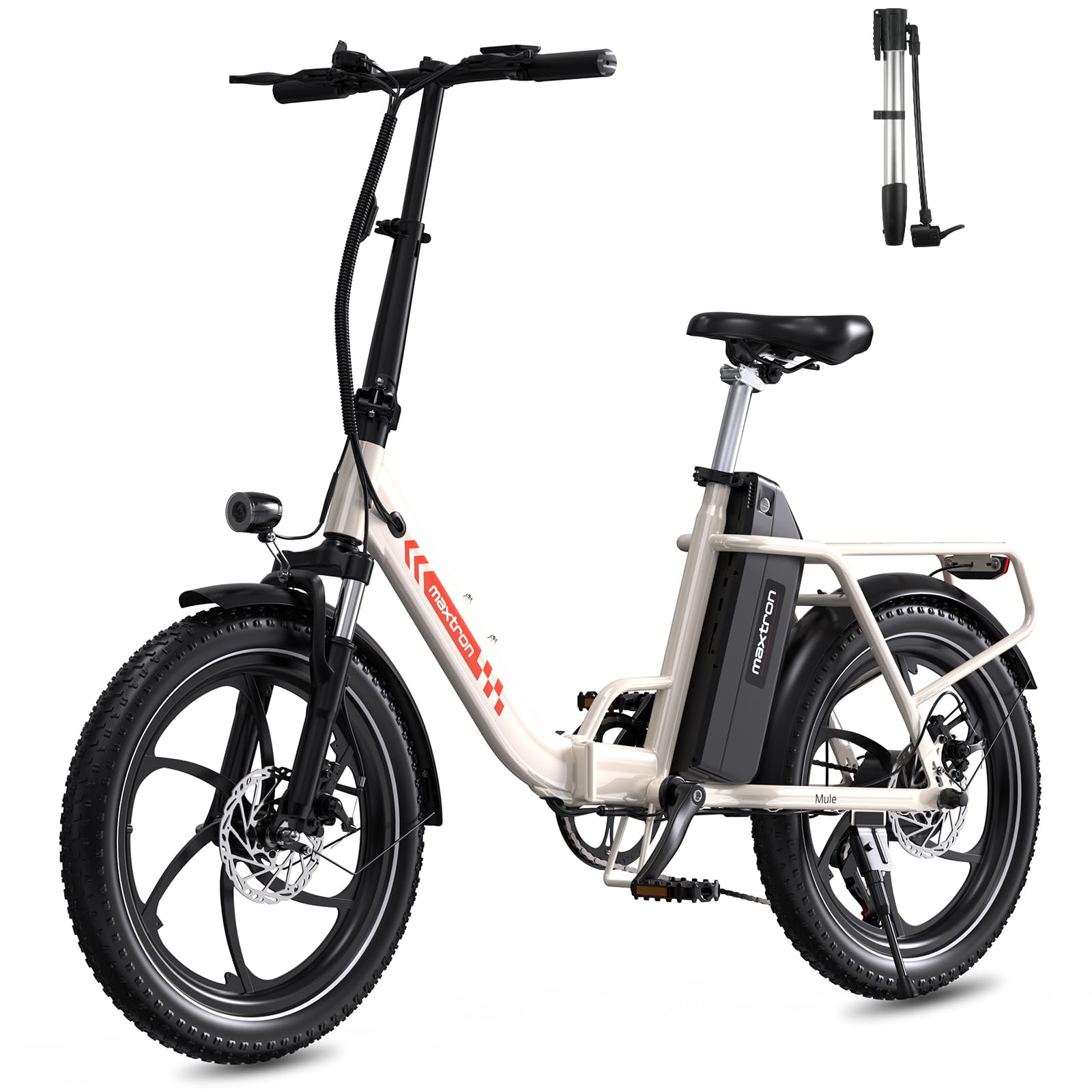 Maxtron Mule 20 Zoll E-Bike Klapprad für Pendler, Elektrofahrrad mit 960Wh Akku, 110km Reichweite, Magnesium Einteilige Laufräder, 3.0 Fatbike Reifen, 250W Pedelec Tiefeinsteiger Faltrad Damen Herren Sport & Freizeit