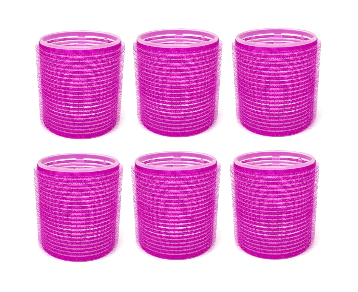 6-Pack X-Large 2" Self-Grip Hair Rollers – Volumizing Curlers, Random Color