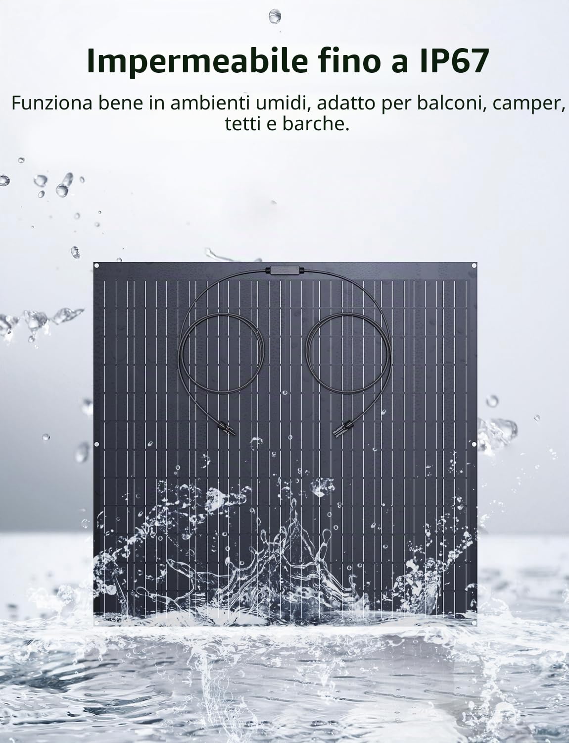 Kit Pannelli Solari per Balcone, 960W, 4 Pannelli Flessibili da 240W, Efficienza 18%, Plug & Play
