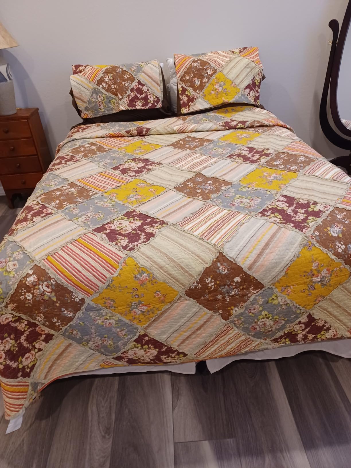 Amazon.com: Cmfshape Vintage Quilt Sets Bedspread Set 100% Cotton Real ...
