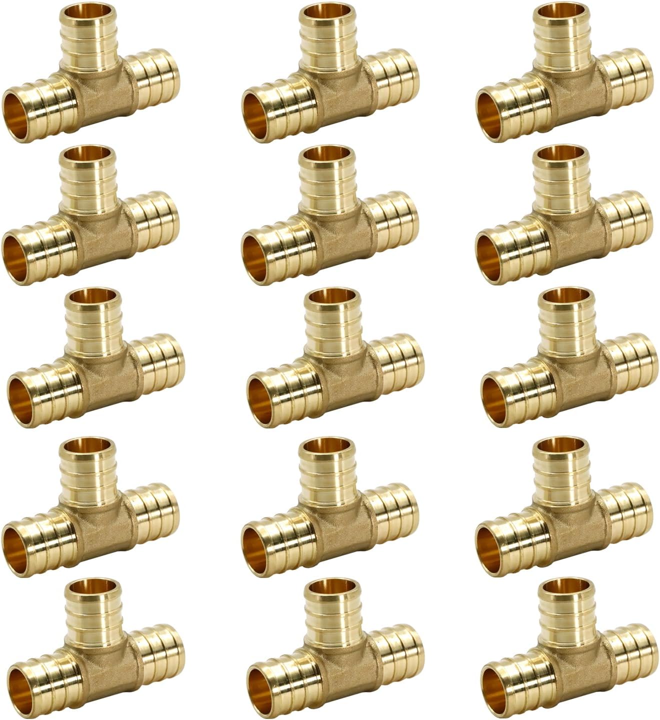 3/4 Inch PEX Fittings, 20-Pack 3/4 Inch Pipe Coupling Fittings MISPIRE - Lead-Free Brass Coupler Fittings for PEX Pipe Plumbing Connector, No Lead Brass C46500, ASTM F1807