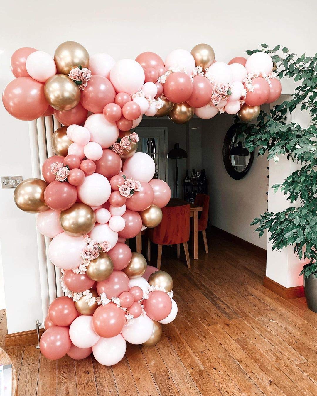 Amazon.com: Juego de 126 guirnaldas de globos dorados y dorados retro rosa  y chorme, juego de globos dorados y rosados para baby shower, día de la  madre, niña, fiesta de cumpleaños, boda,