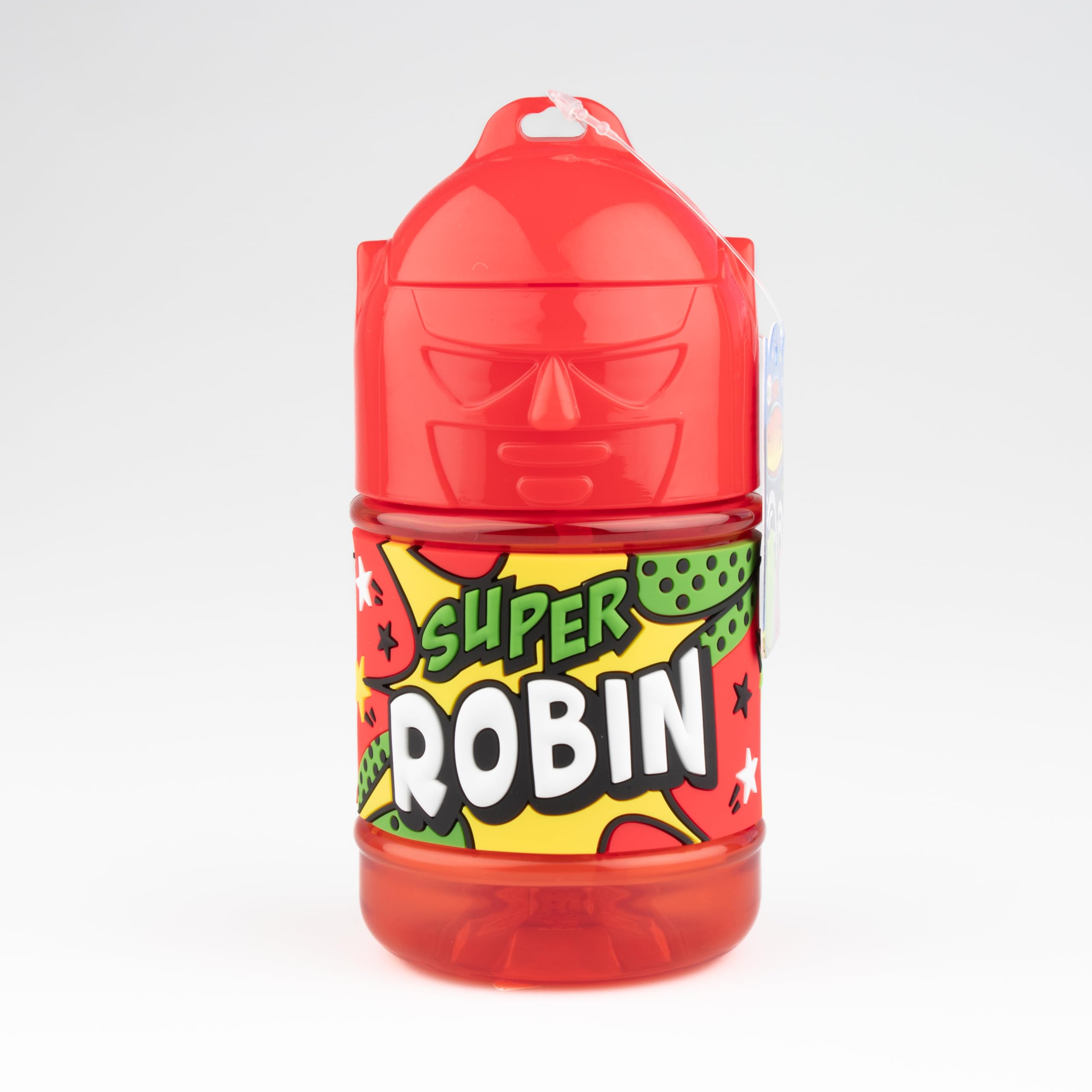 Personalised Kids Water Bottle with Straw - Super Robin