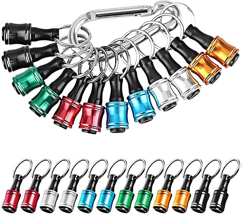 Linkstyle 12 puntas de destornillador de vástago hexagonal de 14 de pulgada, barra de extensión, llavero, adaptador de tornillo, taladro de cambio