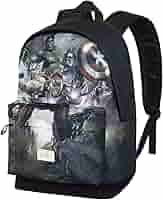 Zaino Marvel Avengers Shout - Militare Verde, 30x43 Cm, 22L, Con Taschina E Passa Trolley
