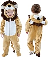 Vista 71 de TONWHAR Baby Boy's Girl's Animal Bodysuit Infant And Toddler's Romper Jumpsuit Halloween Costume Partywear Mono marrón