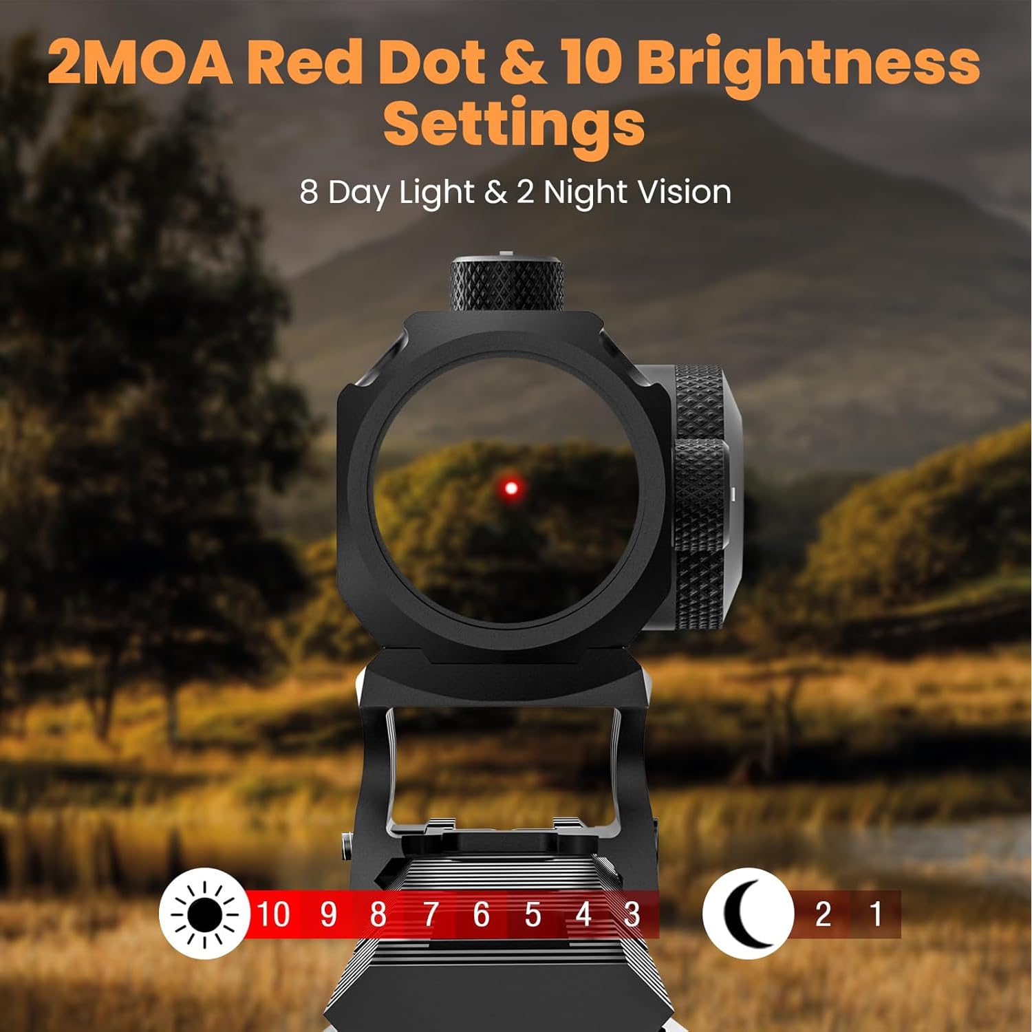 Paike Viseur Point Rouge 1x20 mm 2 MOA Motion Awake Red Dot avec Support Absolute Co-Witness